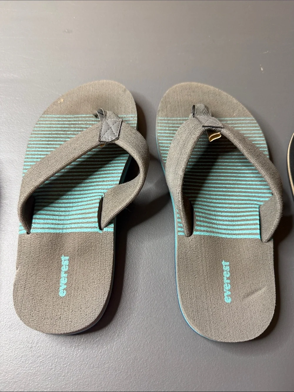 Casual Flip Flop Bundle - Black, shark Camouflage, and Teal Pattern. Kid’s 2-3